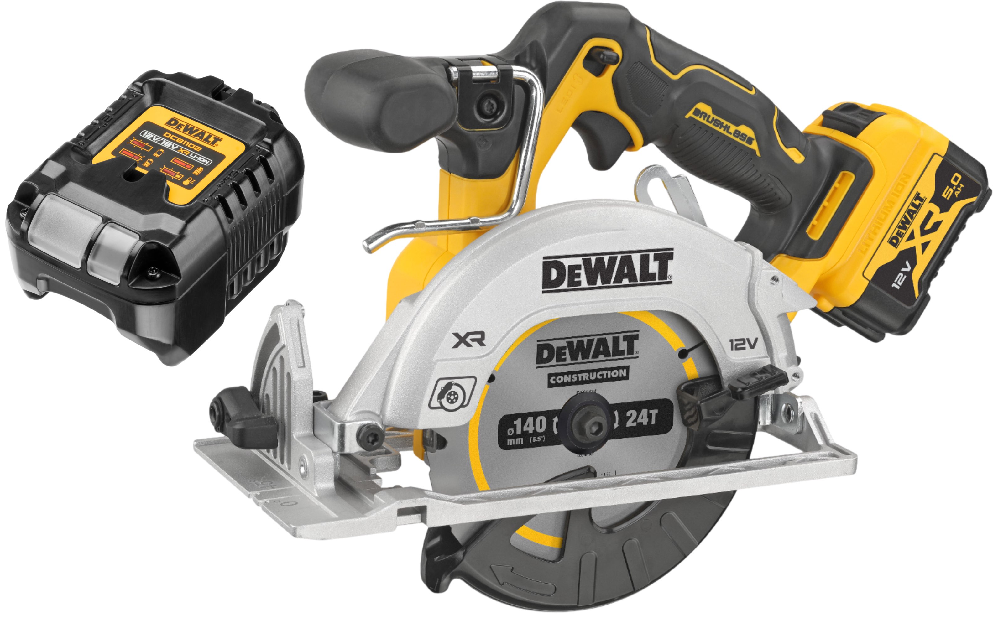 Аккумуляторная дисковая пила DEWALT DCS512L1 12 В 140 мм 3600 обмин с АКБ 5 Ач и ЗУ DCS512L1N-XJ 31370₽