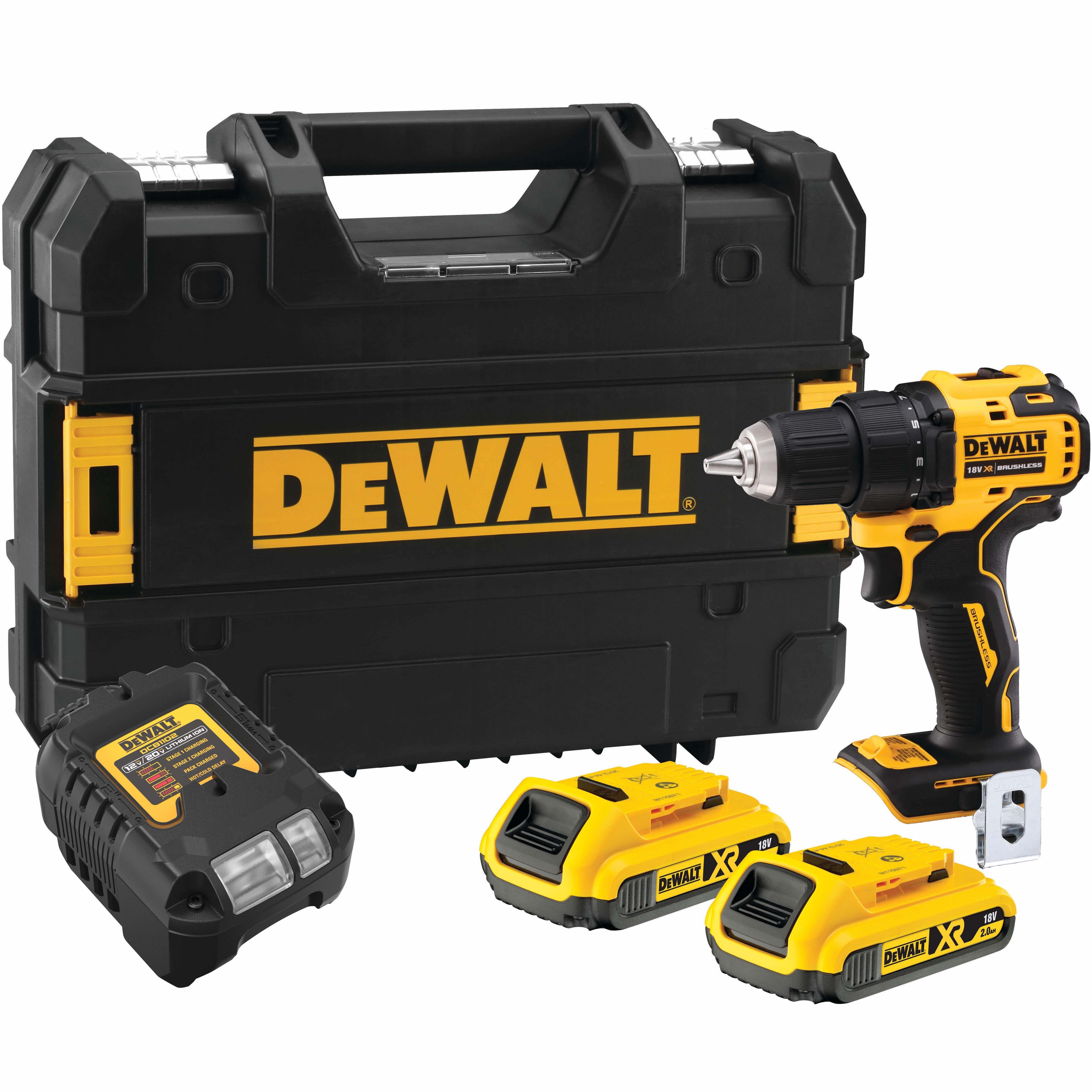 Дрель-шуруповерт бесщеточный DEWALT DCD708D2T, 18В, 65Нм