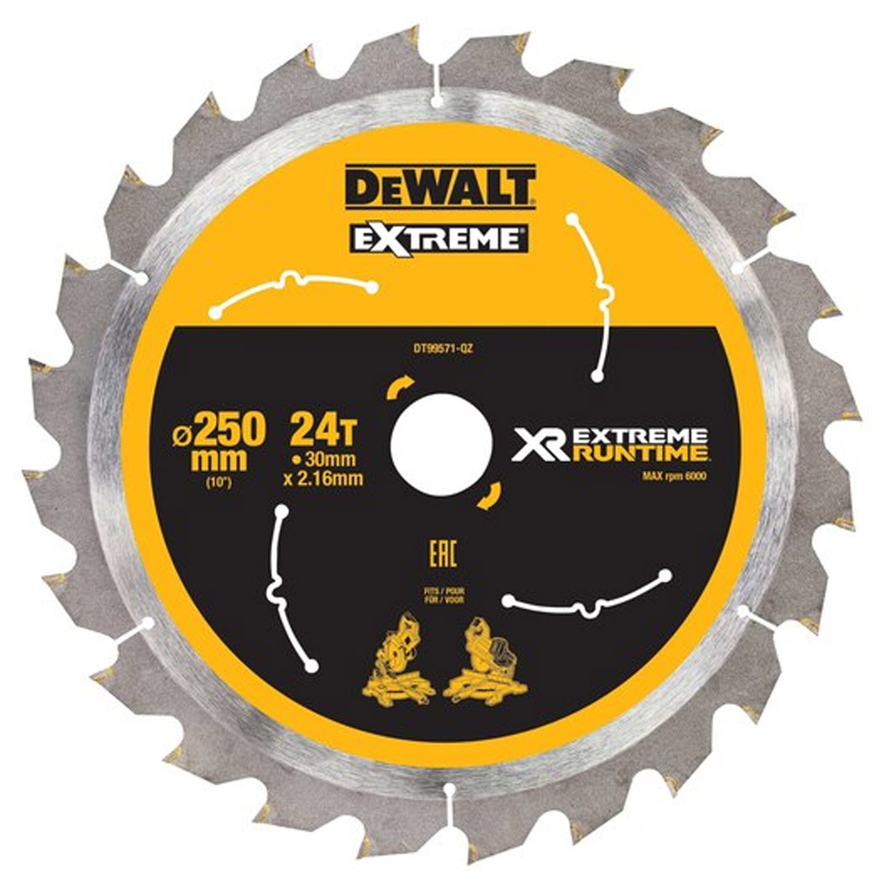 Пильный диск DeWALT XR DT99571 250 мм 24 TPI 4980₽