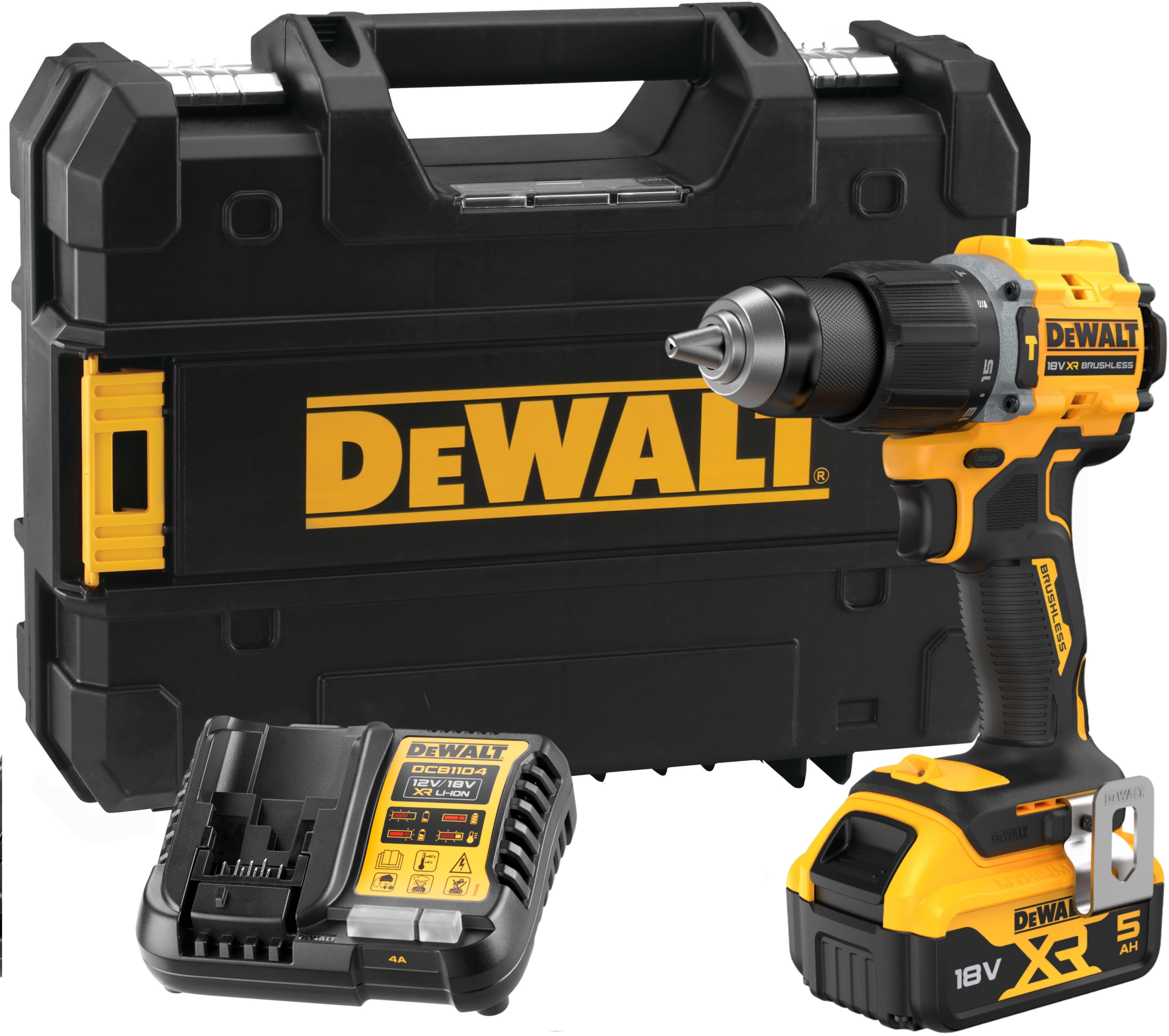 Ударная дрель-шуруповерт DEWALT DCD799P1T 18 В 1650 обмин 28050 удмин с АКБ 5 Ач и ЗУ в кейсе TSTAK DCD799P1NT-XJ 36900₽