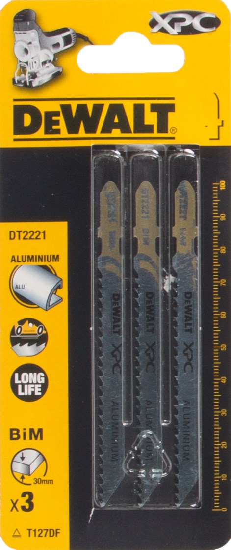 Пилка для лобзика DEWALT EXTREME DT2221 100 x 75 x 30 x 30 мм T127DF 3 шт 740₽