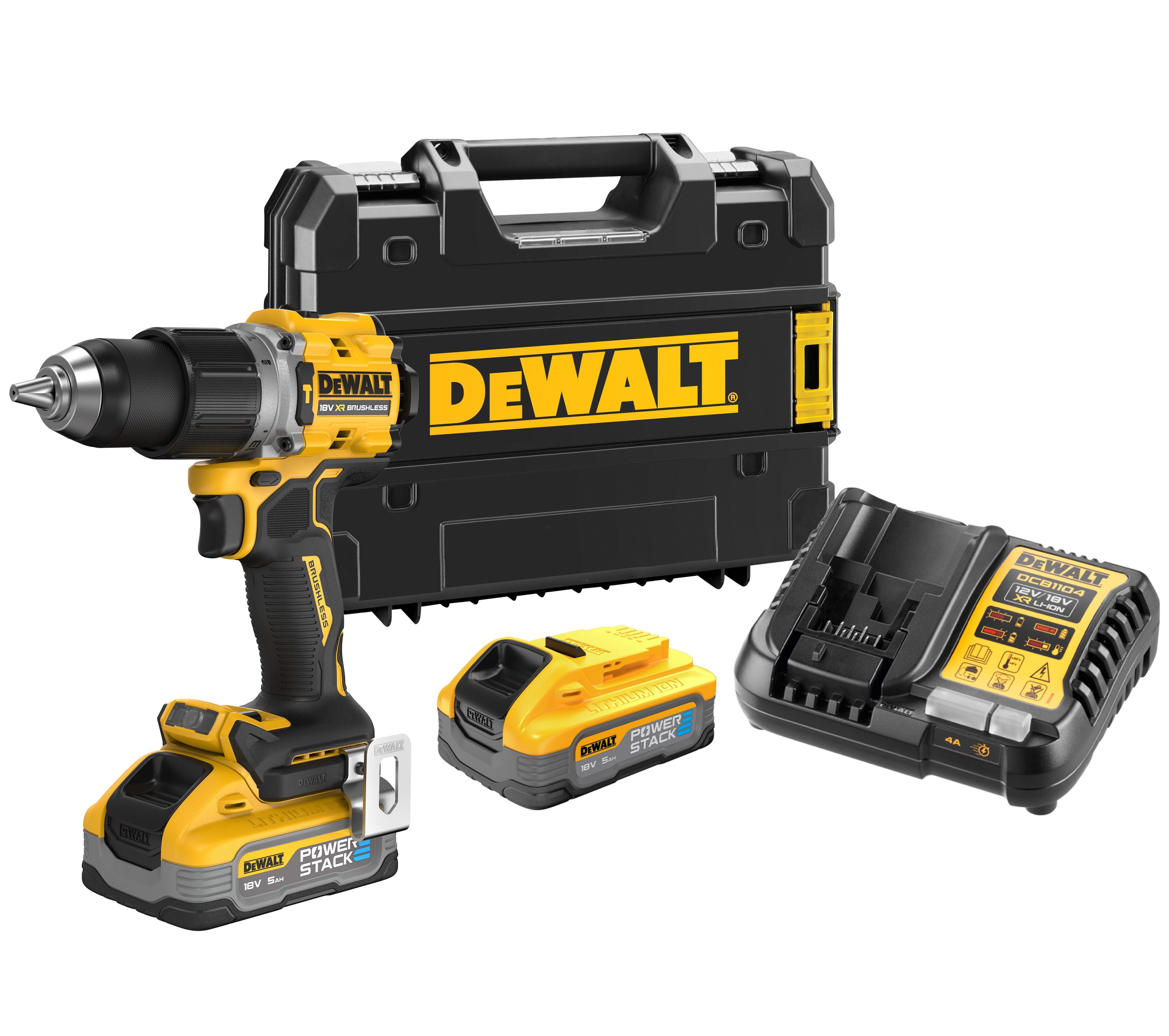 Купить DEWALT DCD805H2T аккумуляторная ударная бесщеточная дрель-шуруповерт,  18 В, 2000 об/мин, 34000 уд/мин, с 2 АКБ 5 Ач и ЗУ, в кейсе TSTAK. Цена на  ДеВОЛТ ДСД 805 Х 2 Т в