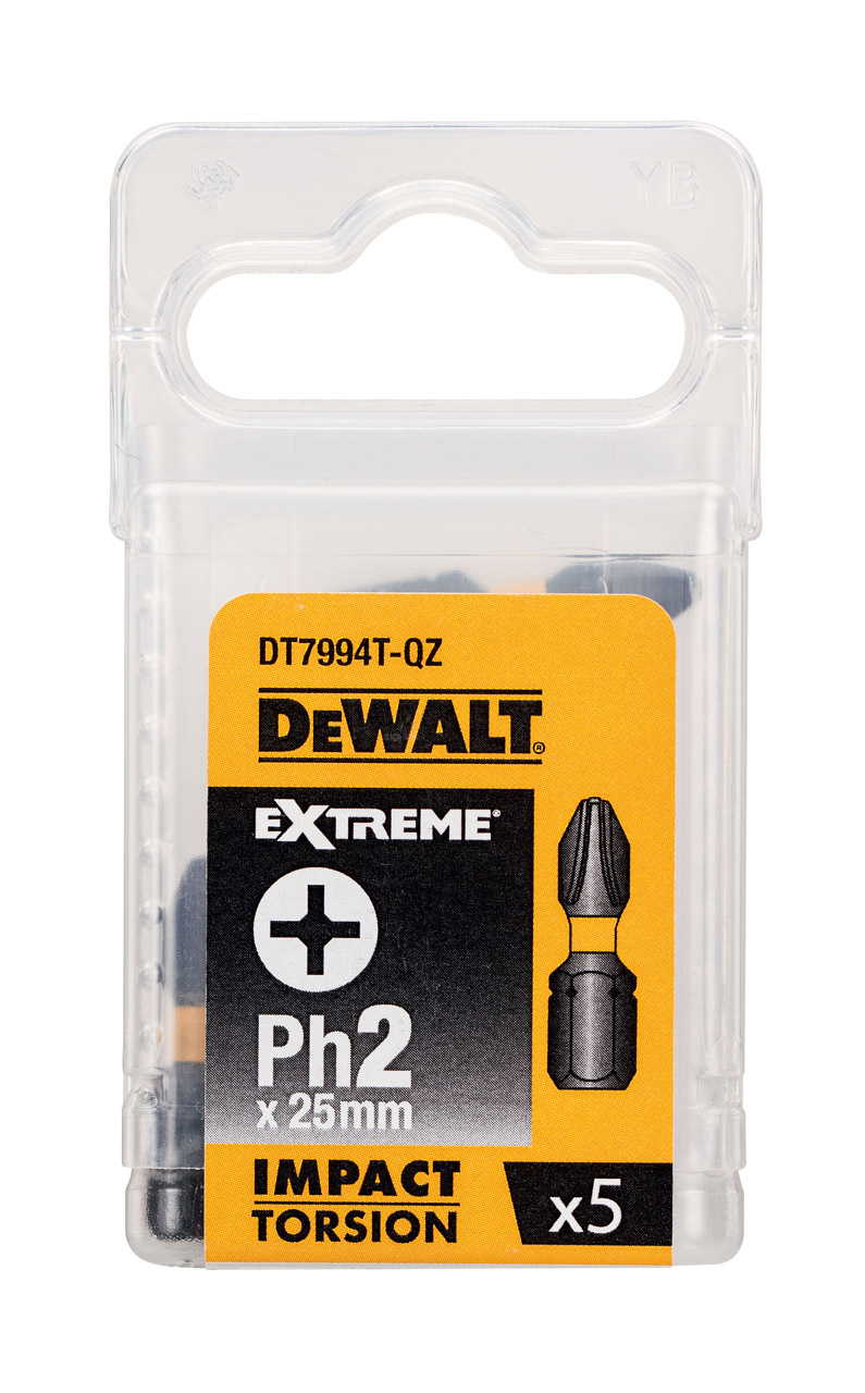 Биты ударные DEWALT IMPACT DT7994T Torsion Ph2 25 мм 5 шт 490₽