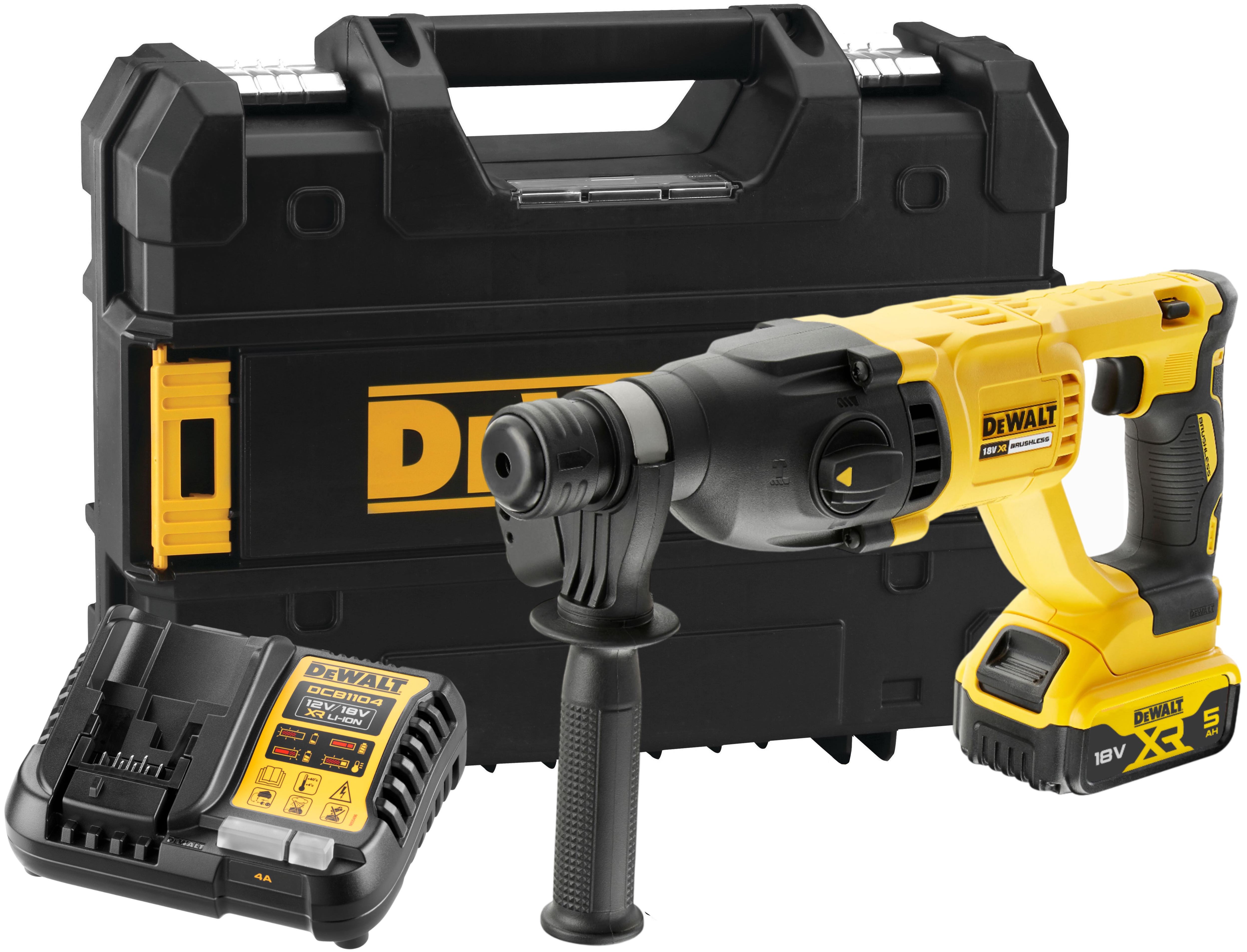 Аккумуляторный перфоратор DEWALT DCH133P1T 18 В 26 Дж 5500 удмин с АКБ 5 Ач и ЗУ в кейсе TSTAK DCH133P1NT-XJ 42530₽