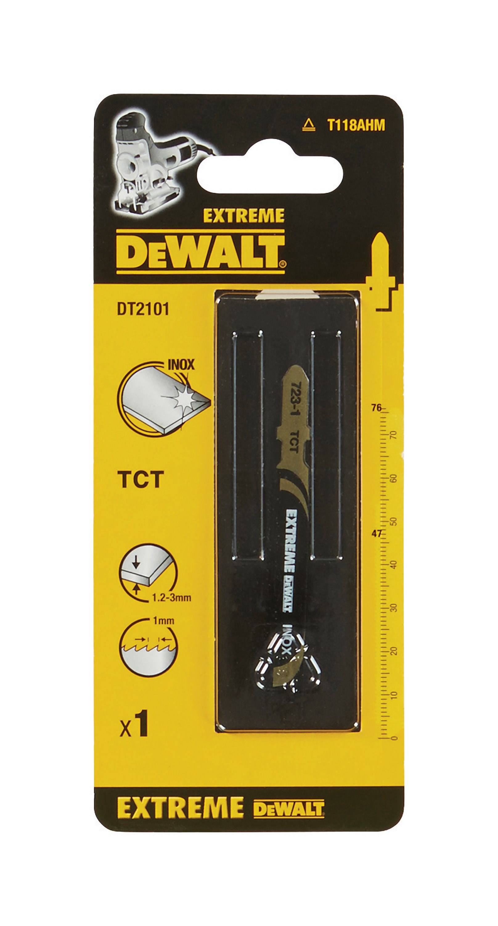 Пилка для лобзика DEWALT EXTREME DT2101 INOX HM Карбид-вольфрамовые зубья 2580₽