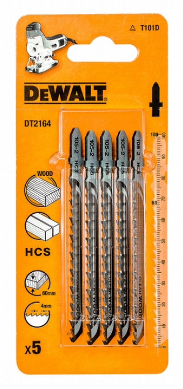 Пилка для лобзика по дереву из высокоуглеродистой стали DEWALT DT2164 HCS 970₽