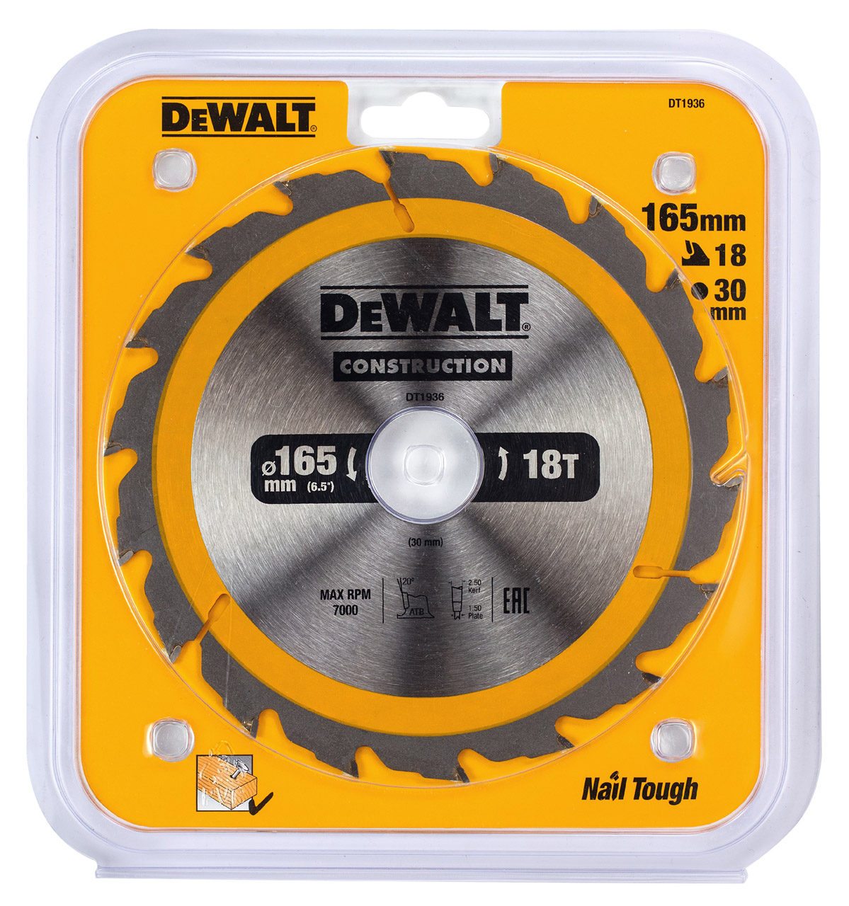 Диск пильный по дереву DEWALT CONSTRUCTION 165х30х15 мм DT1936-QZ 1590₽