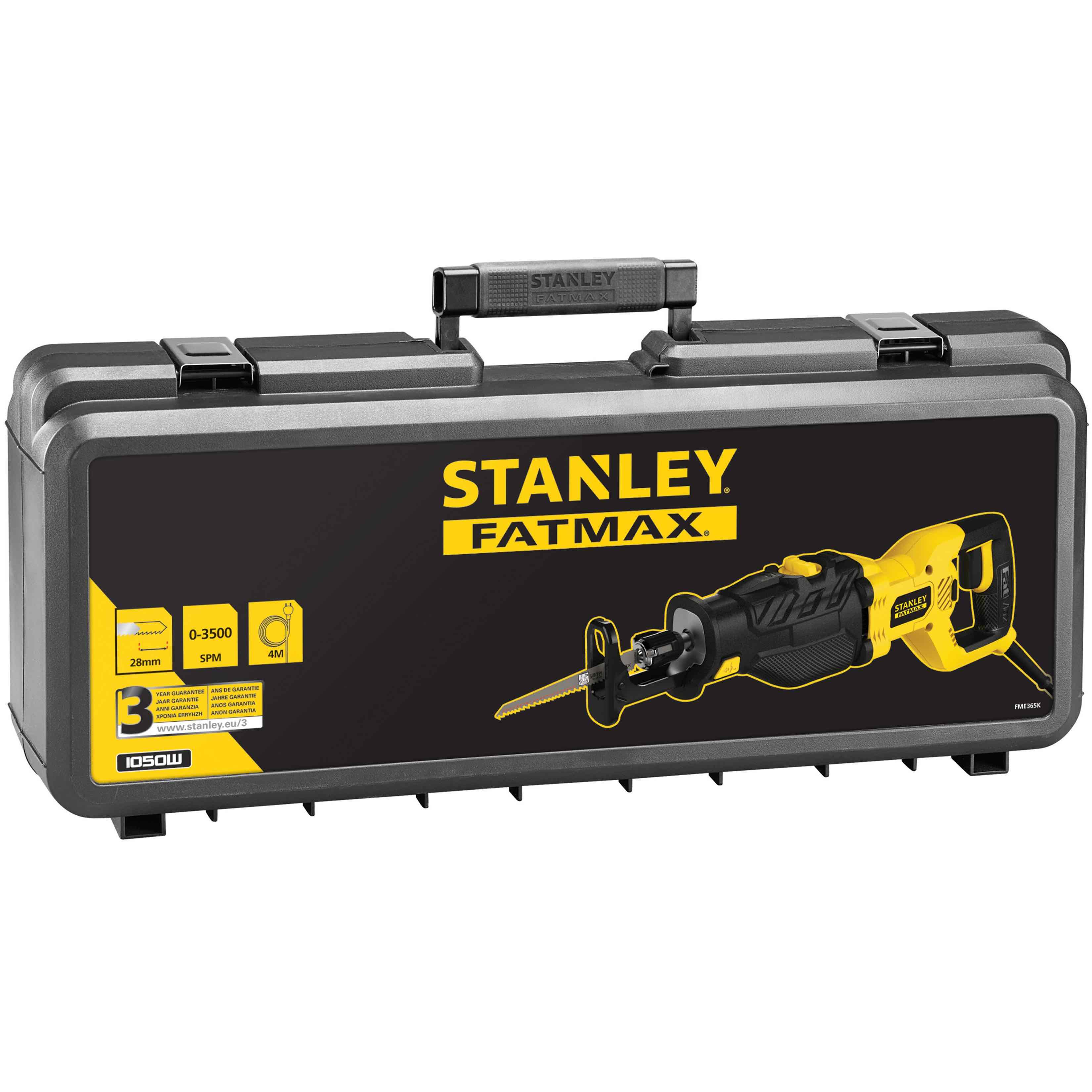 Сабельная пила STANLEY FATMAX FME365K, 1050 Вт, 3500 ход/мин, 28 мм, в кейсе (FME365K-QS)