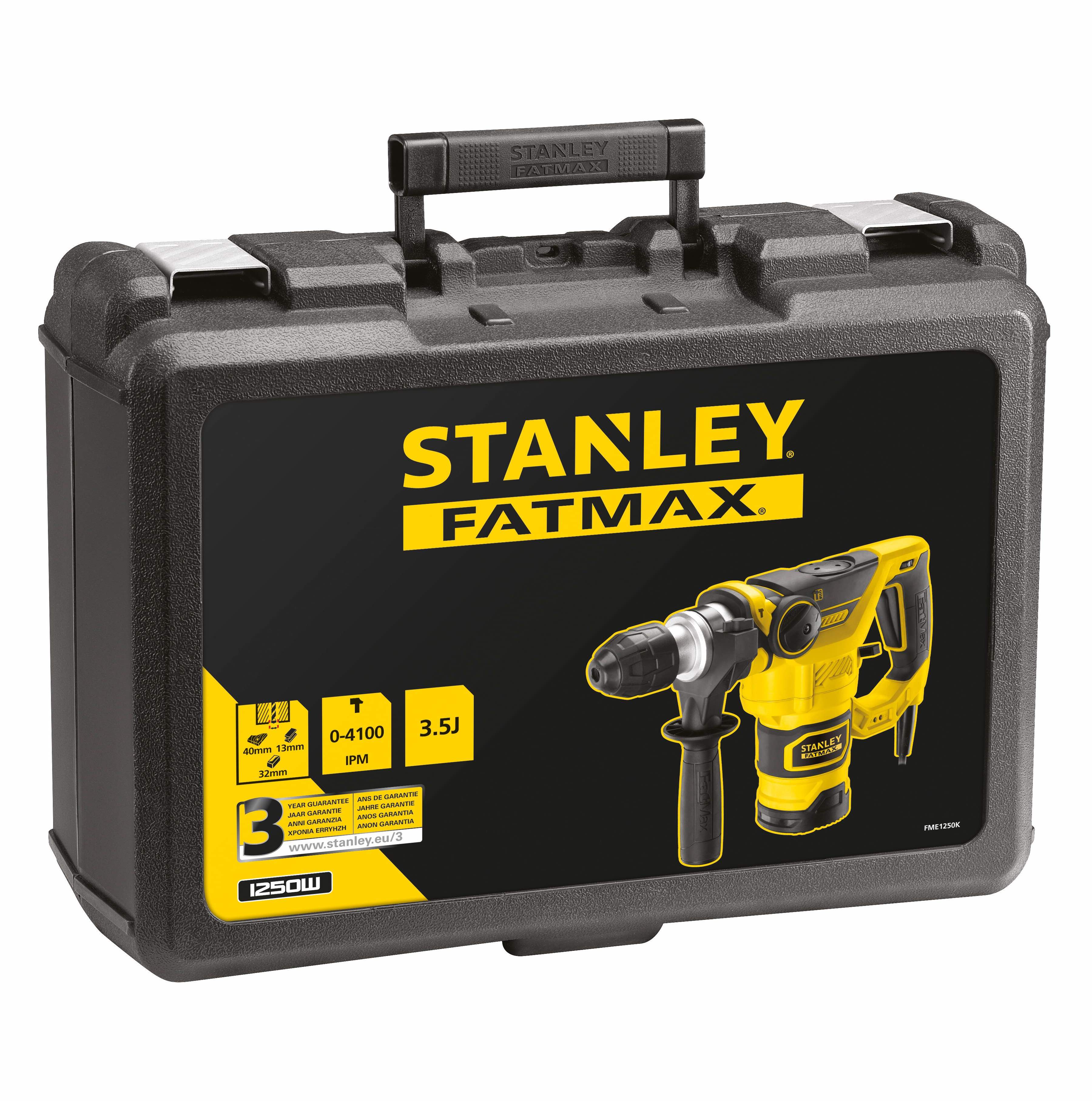 Перфоратор STANLEY FATMAX FME1250K, 1250 Вт, 3.2 Дж, 4100 уд/мин, в кейсе (FME1250K-QS)