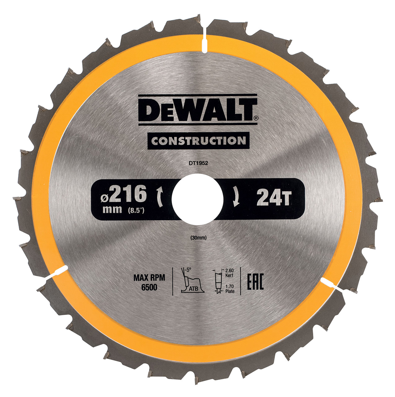 Диск пильный по дереву DEWALT CONSTRUCTION 216х30х17 мм DT1952-QZ 2390₽