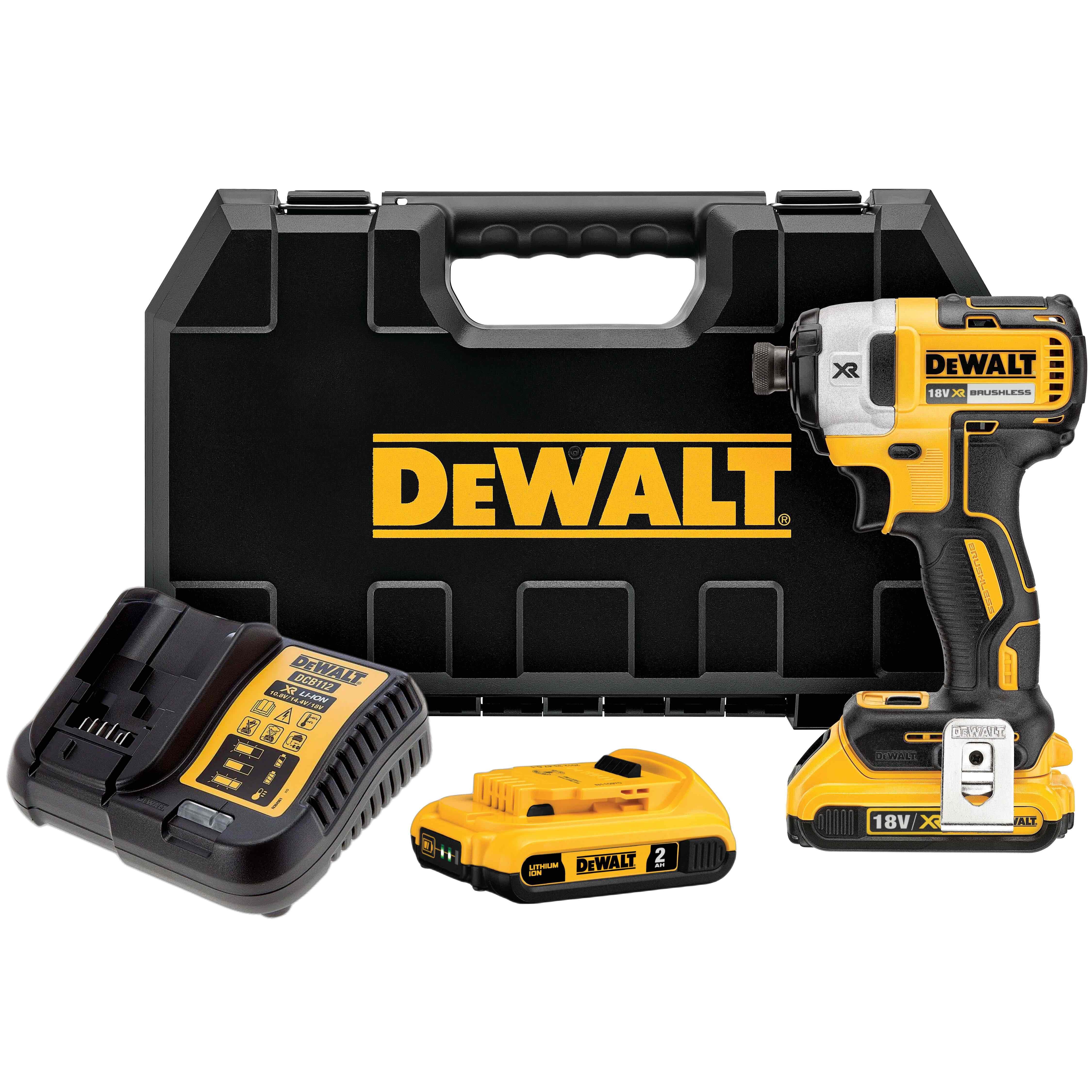 Аккумуляторный шуруповерт DEWALT DCF887D2 18 В 205 Нм 3250 удмин с 2 АКБ 2 Ач и ЗУ в кейсе DCF887D2-QW 39990₽