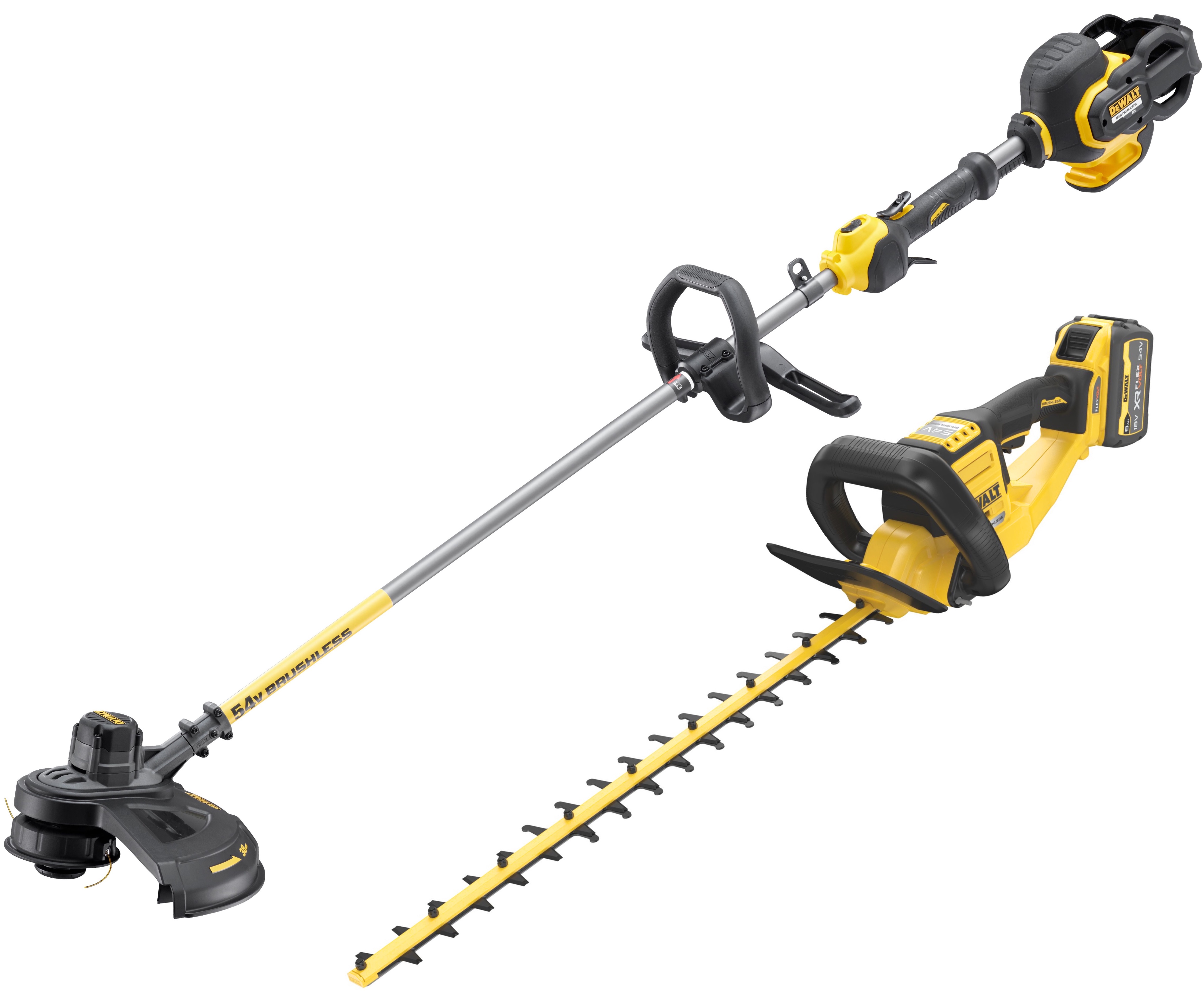 Аккумуляторный набор садовой техники DEWALT 54 В кусторез DCMHT573 триммер DCM571 с АКБ 3 Ач и ЗУ 125790₽