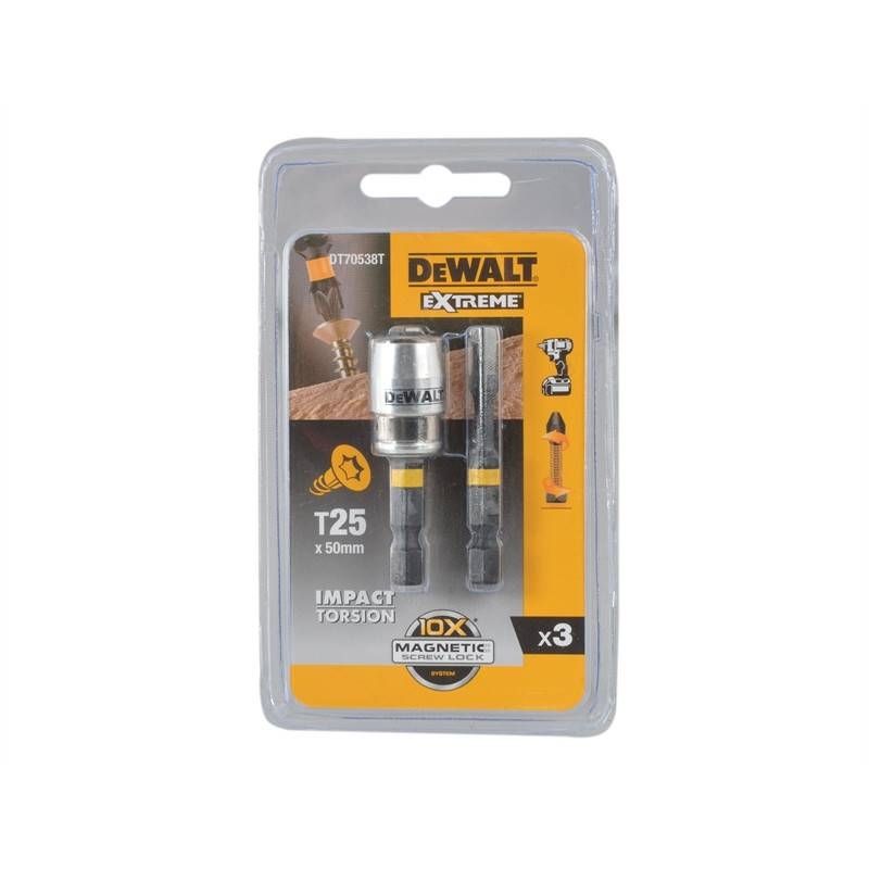 Биты DEWALT DT70538T FLEXTORQ T25 50 мм c магнитным держателем MAGNETIC SCREW LOCK 680₽