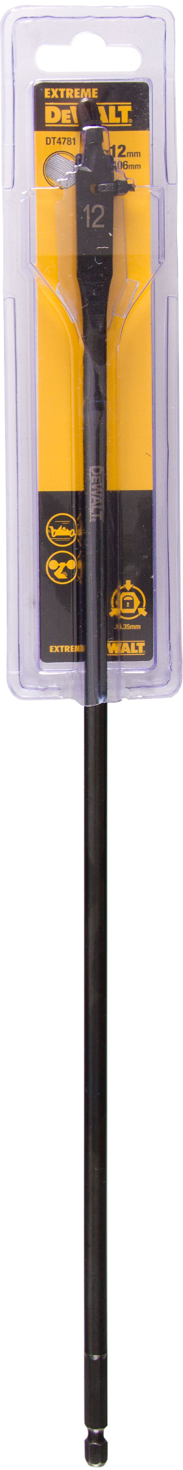 Сверло DEWALT EXTREME DT4781 по дереву перьевое IMPACT 14 дюйма 12 x 406 мм 1260₽