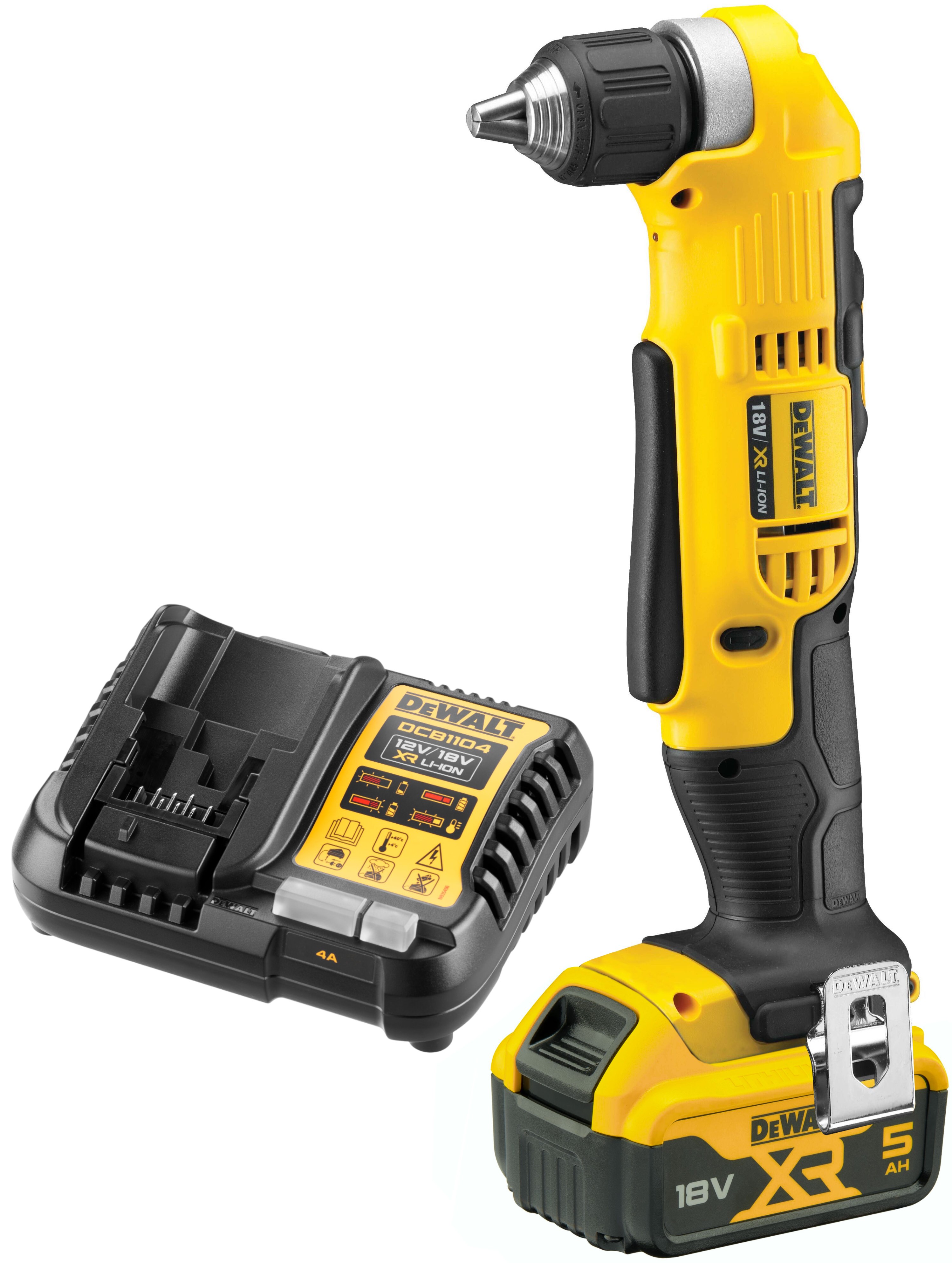 Аккумуляторная угловая дрель DEWALT DCD740P1 18 В 2000 обмин с АКБ 5 Ач и ЗУ DCD740P1N-XJ 58130₽