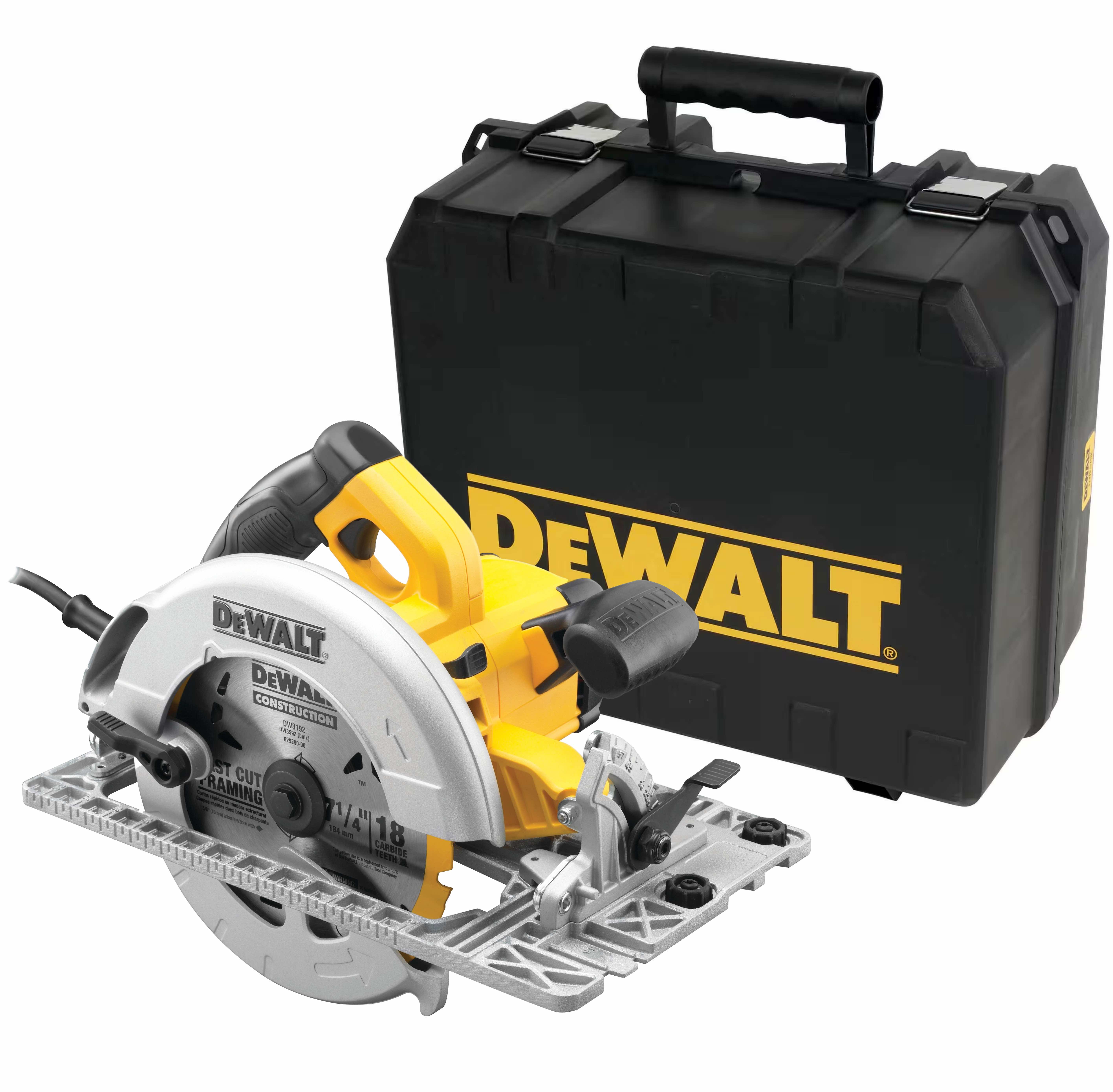 Дисковая пила DEWALT DWE576K, 1600 Вт, 190 мм, 5200 об/мин, в кейсе (DWE576K-QS)