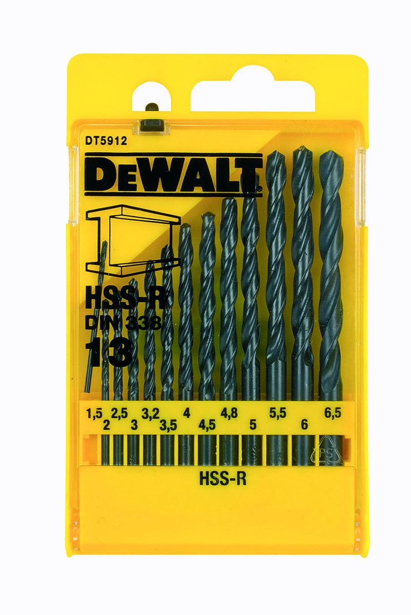 Набор сверл DEWALT DT5912, по металлу HSS-R, 1.5-6.5, 13 шт.
