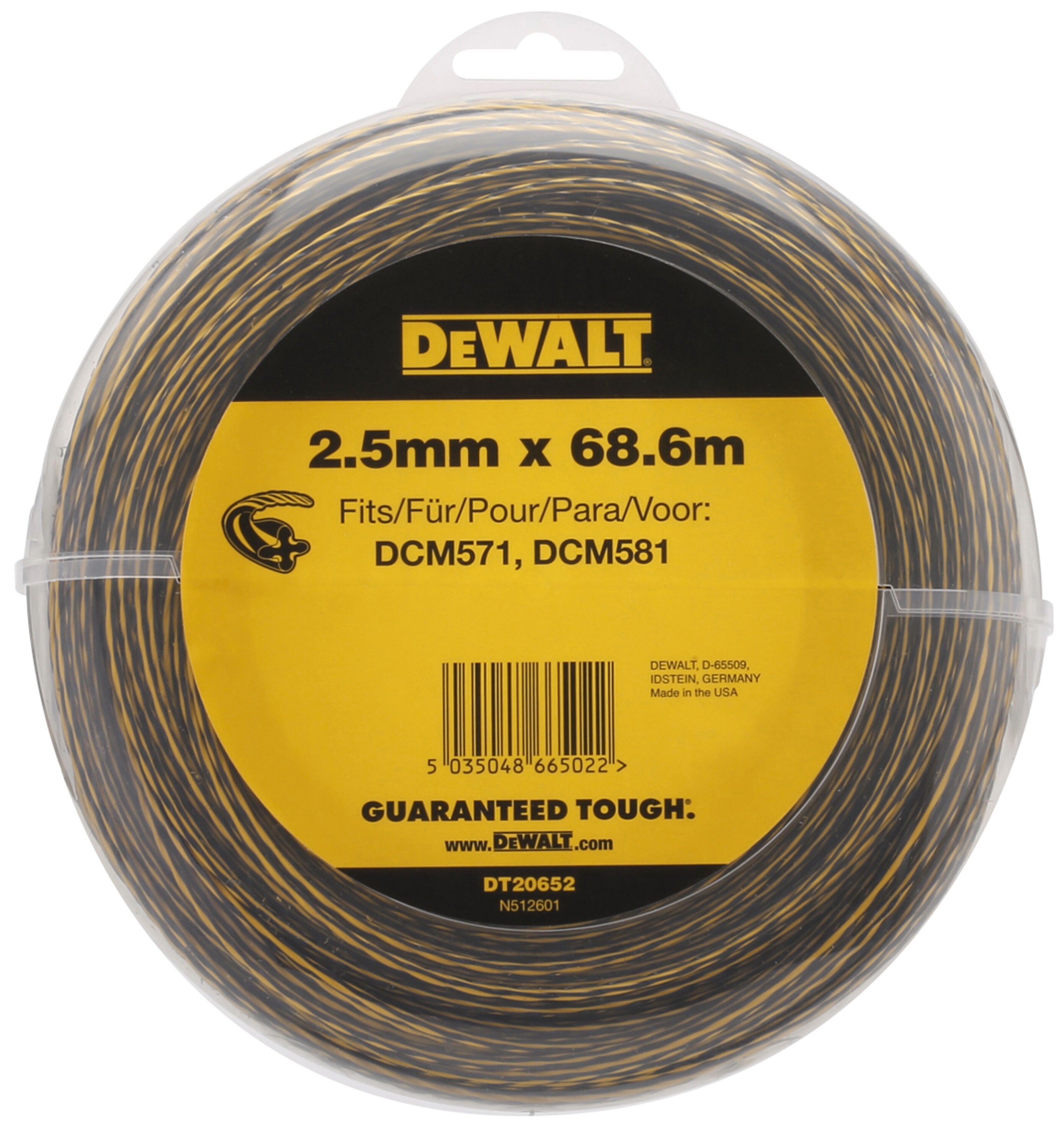 Леска для триммера DEWALT DT20652 витой квадрат 25 мм 686 м 2 шт DT20652-QZ-2 3880₽