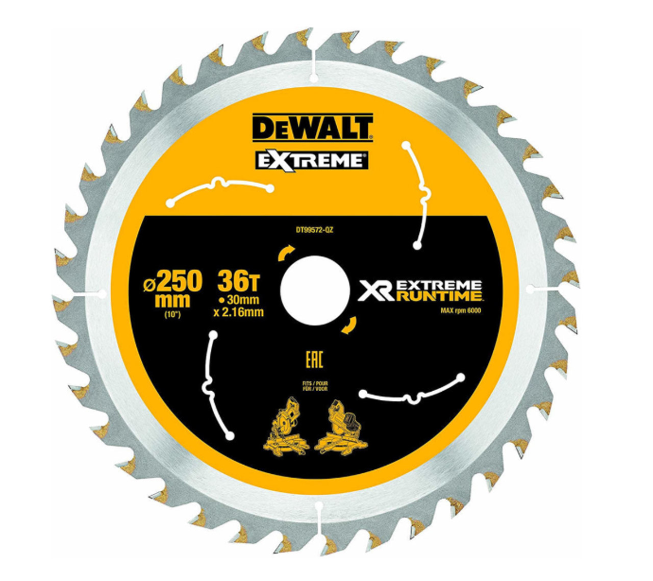 Пильный диск DEWALT DT99572 EXTREME RUNTIME 250х30 мм 5850₽