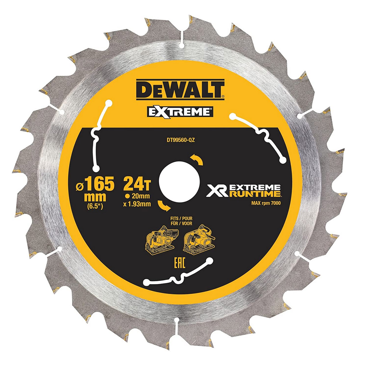 Пильный диск DEWALT DT99560 EXTREME RUNTIME 165х20 мм 2390₽