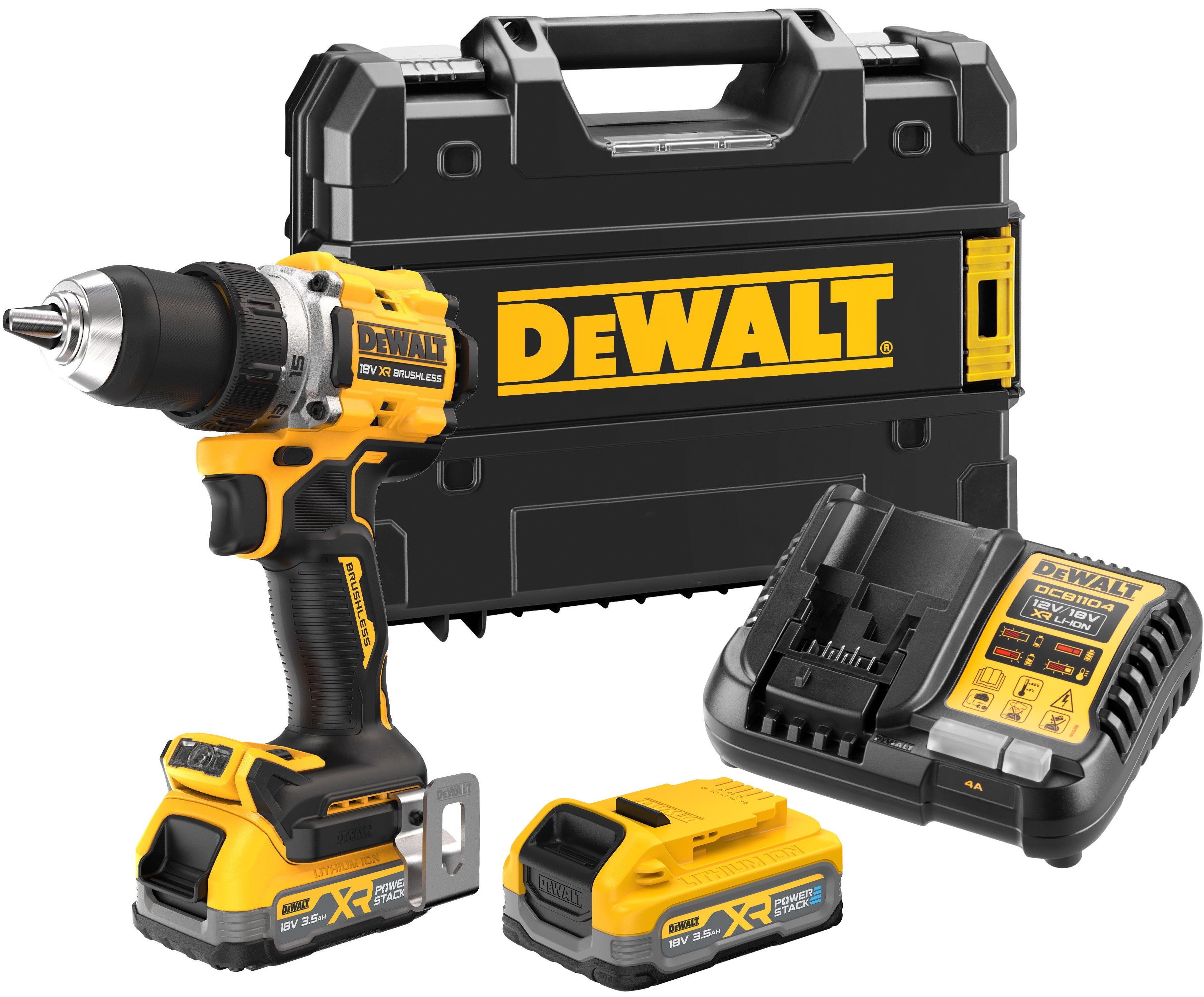 Аккумуляторная дрель-шуруповерт DEWALT DCD800S2T 18 В 2000 обмин с 2 АКБ 35 Ач и ЗУ в кейсе TSTAK DCD800S2T-QW 63060₽