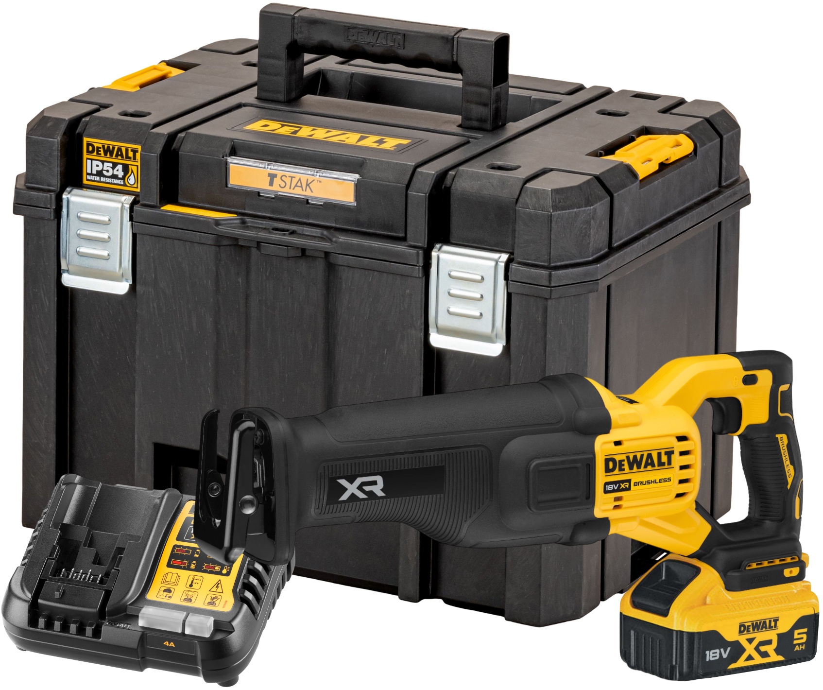 Аккумуляторная сабельная пила DEWALT DCS386P1T 1854 В 3000 ходмин 286 мм с АКБ 5 Ач и ЗУ в кейсе TSTAK DCS386P1NT-XJ 65570₽