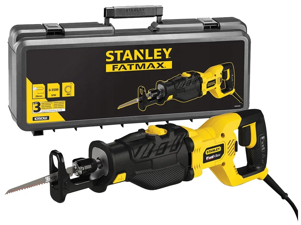 Сабельная пила Stanley FME365K, кейс, 1050 Вт, 28 мм.