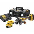 Аккумуляторная угловая шлифмашина DEWALT DCG405P3, 18 В, 125 мм, 9000 об/мин, с 3 АКБ 5 Ач и ЗУ, в кейсе TSTAK (DCG405P3-QW)
