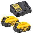 Аккумуляторный набор DEWALT DCK384P2T, 18 В: дрель DCD796 + шуруповерт DCG405 + УШМ DCG405, с 2 АКБ 5 Ач и ЗУ, в 2 кейсах TSTAK