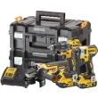 Аккумуляторный набор DEWALT DCK384P2T, 18 В: дрель DCD796 + шуруповерт DCG405 + УШМ DCG405, с 2 АКБ 5 Ач и ЗУ, в 2 кейсах TSTAK