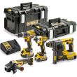 Набор DEWALT DCK422P3, 18 В: дрель DCD796 + шуруповерт DCF887 + УШМ DCG405 + перфоратор DCH273, с 3 АКБ 5 Ач и ЗУ, в 2 кейсах