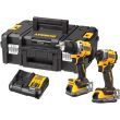 Аккумуляторный набор DEWALT DCK2050E2T, 18 В: дрель-шуруповерт DCD805 + шуруповерт DCF850, с 2 АКБ 1.7 Ач и ЗУ, в кейсе TSTAK