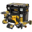 Аккумуляторный набор DEWALT DCK327P2T, 18 В: дрель DCD791 + перфоратор DCH263 + УШМ DCG405, с 2 АКБ 5 Ач и ЗУ, в 2 кейсах TSTAK