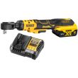 Аккумуляторный угловой гайковерт DEWALT DCF512P1, с трещоткой, 18 В, 95 Нм, 250 об/мин, с АКБ 5 Ач и ЗУ (DCF512P1N-XJ)