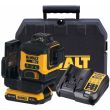 Аккумуляторный лазерный нивелир DEWALT DCLE34031D1, 18 В, зеленый луч, 40 м, с АКБ 2 Ач и ЗУ, в кейсе (DCLE34031D1-QW)