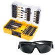 Набор оснастки DEWALT, 38 предметов, в кейсе + защитные очки в комплекте, DT70733T