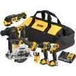 Аккумуляторный набор DEWALT DCK611P1D2, 12 В: дрель + шуруповерт + перфоратор + пила + реноватор + фонарь, с 3 АКБ и ЗУ, в сумке