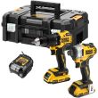 Аккумуляторный набор DEWALT DCK2062D2T, 18 В: дрель-шуруповерт DCD709 + шуруповерт DCF809, с 2 АКБ 2 Ач и ЗУ, в кейсе TSTAK