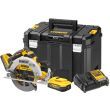 Аккумуляторная дисковая пила DEWALT DCS573H2T, 18/54 В, 190 мм, 5500 об/мин, с 2 АКБ 5 Ач и ЗУ, в кейсе TSTAK (DCS573H2T-QW)
