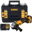Аккумуляторная угловая шлифмашина DEWALT DCG408P1T, 18 В, 125 мм, 9000 об/мин, с АКБ 5 Ач и ЗУ, в кейсе TSTAK (DCG408P1NT-XJ)