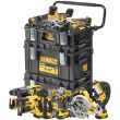 Аккумуляторный набор DEWALT DCK856P4, 18 В: 8 инструментов, с 4 АКБ 5 Ач и двойным ЗУ, в 3 кейсах TOUGHSYSTEM, на тележке