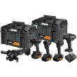 Аккумуляторный набор DEWALT McLaren Limited Edition DCK5222MP3T, 18 В: 5 инструментов, с 3 АКБ 5 Ач и ЗУ, в 2 кейсах TSTAK