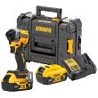 Аккумуляторный шуруповерт DEWALT DCF850P2T, 18 В, 206 Нм, 3800 уд/мин, с 2 АКБ 5 Ач и ЗУ, в кейсе TSTAK (DCF850P2DWST1-70703)