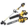 Аккумуляторный набор садовой техники DEWALT, 54 В: воздуходувка DCMBA572 + триммер DCM571 + цепная пила DCMCS575, с АКБ 3 Ач и ЗУ