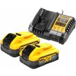 Набор DEWALT DCB1104H2: 2 АКБ POWERSTACK DCBP518, Li-Ion, 18 В, 5 Ач и зарядное устройство DCB1104, 12/18 В, 4 А (DCB1104H2-QW)