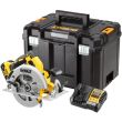 Аккумуляторная дисковая пила DEWALT DCS570P1T, 18 В, 184 мм, 5500 об/мин, с АКБ 5 Ач и ЗУ, в кейсе TSTAK (DCS570P1NT-XJ)