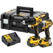 Аккумуляторный набор DEWALT DCK2062P2T, 18 В: дрель-шуруповерт DCD709 + шуруповерт DCF809, с 2 АКБ 5 Ач и ЗУ, в кейсе TSTAK