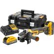 Аккумуляторная угловая шлифмашина DEWALT DCG405S2T, 18 В, 125 мм, 9000 об/мин, с 2 АКБ 3.5 Ач и ЗУ, в кейсе TSTAK (DCG405S2T-QW)
