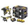 Набор электроинструмента DEWALT: перфоратор DCH273 + ударный шуруповерт DCF887 + УШМ DCG405, с 3 АКБ 5 Ач и ЗУ, в двух кейсах TSTAK, DCK305P3T