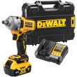 Аккумуляторный гайковерт DEWALT DCF891P1T, 18 В, 1084 Нм, 3250 уд/мин, с АКБ 5 Ач и ЗУ, в кейсе TSTAK (DCF891P1NT-XJ)
